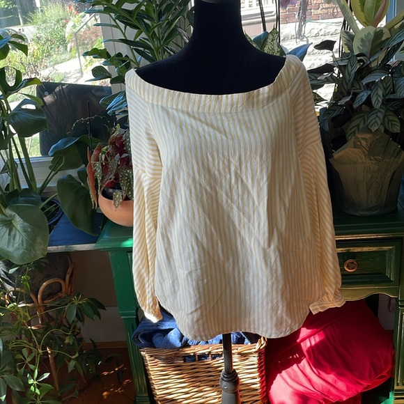 Anthro Maeve off the shoulder linen blend top - Picture 4 of 7